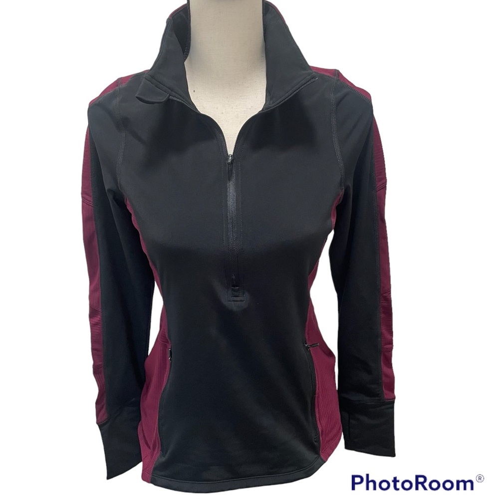Champion C9 running jacket Size S long sleeve black and maroon
